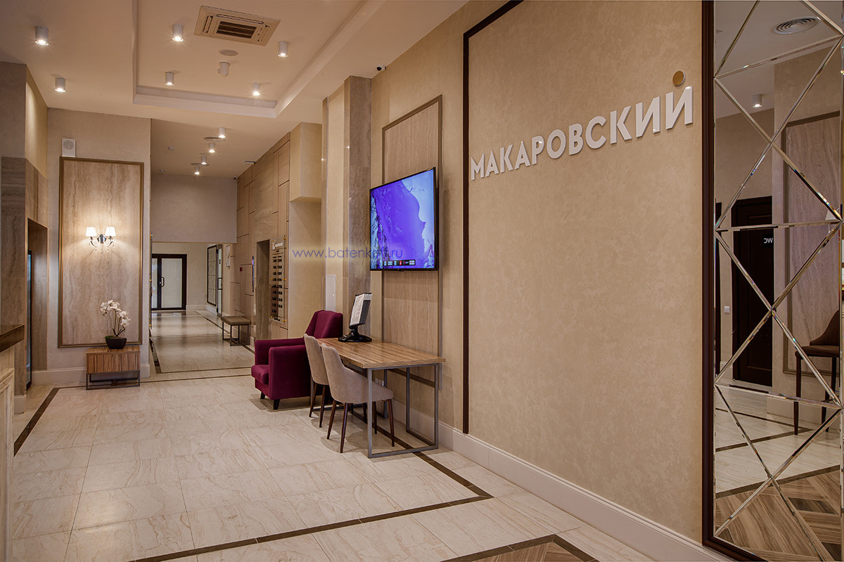 Дизайн интерьера подъездной зоны ЖК Макаровский квартал