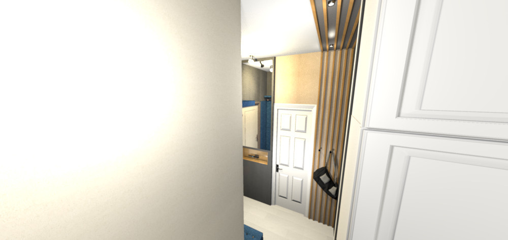 Серо-желтая прихожая