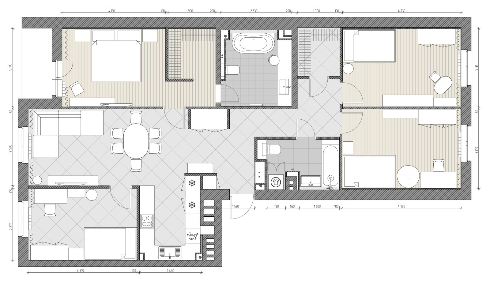 Квартира для семьи с тремя дочерьми в Санкт-Петербурге (фото)