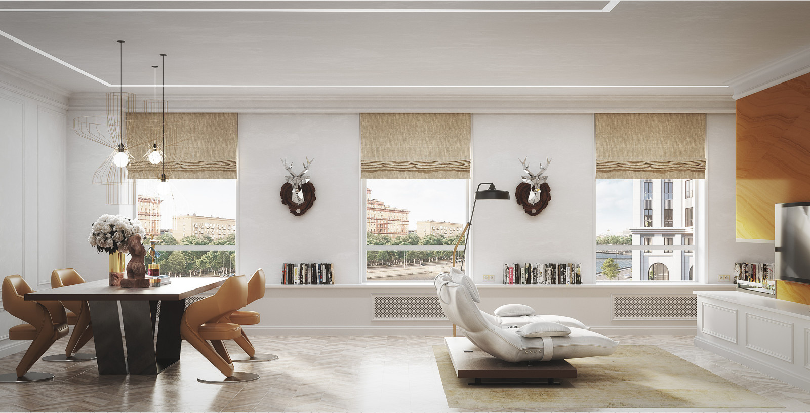 гостиная комната в неоклассике