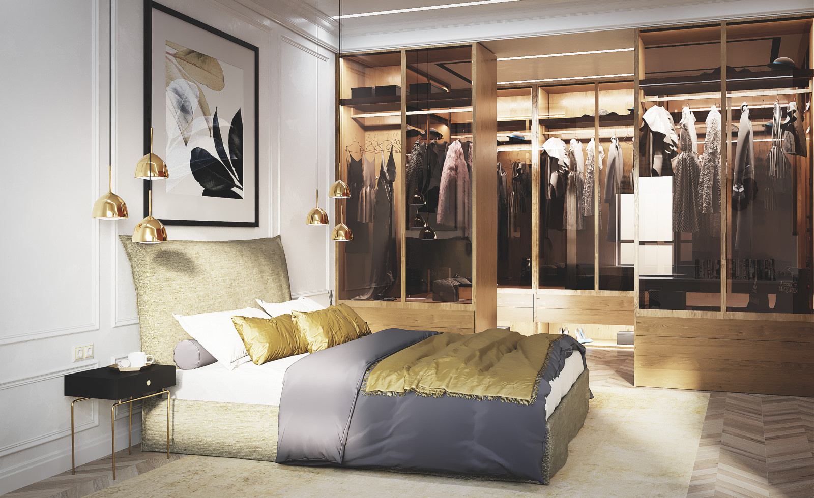 гардеробная комната в неоклассике