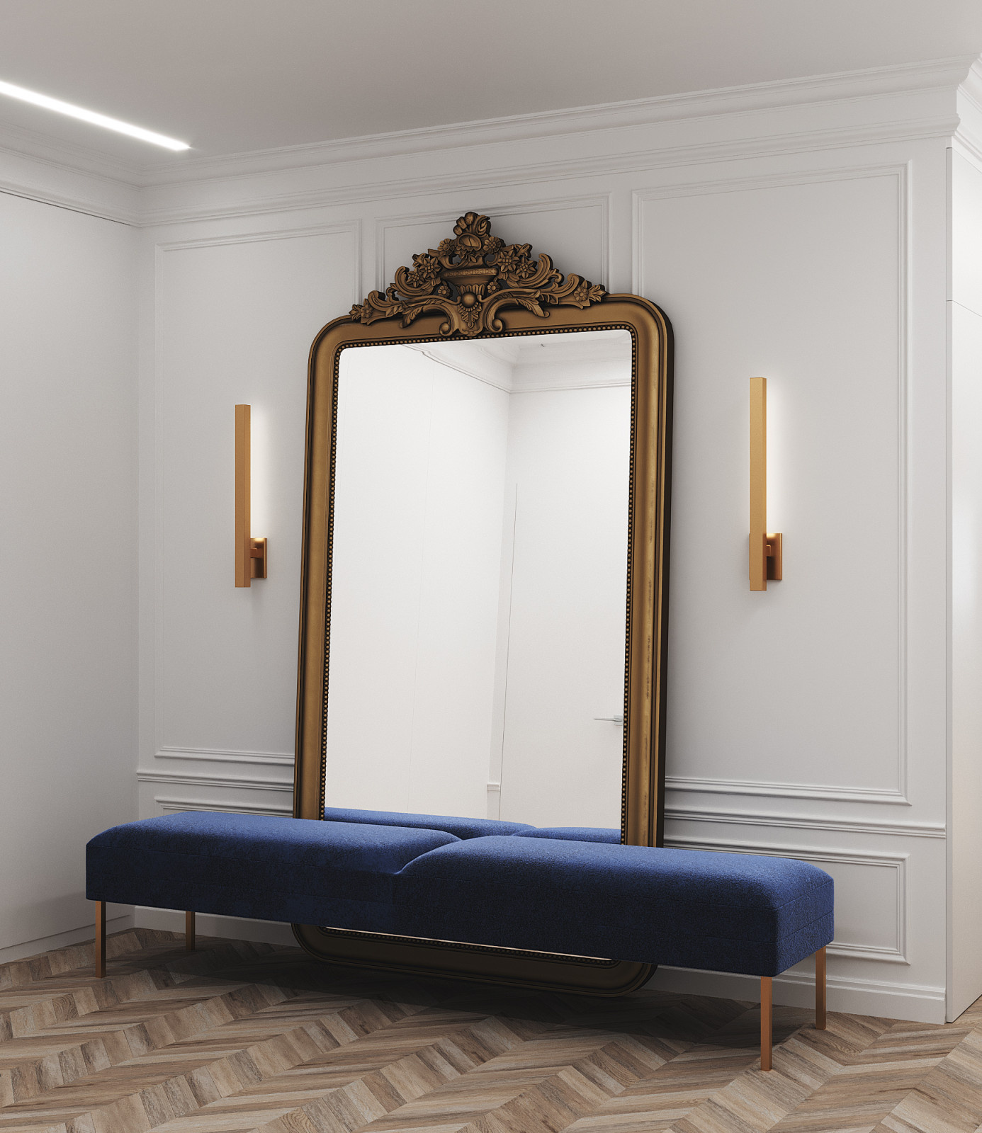 прихожая комната в неоклассике