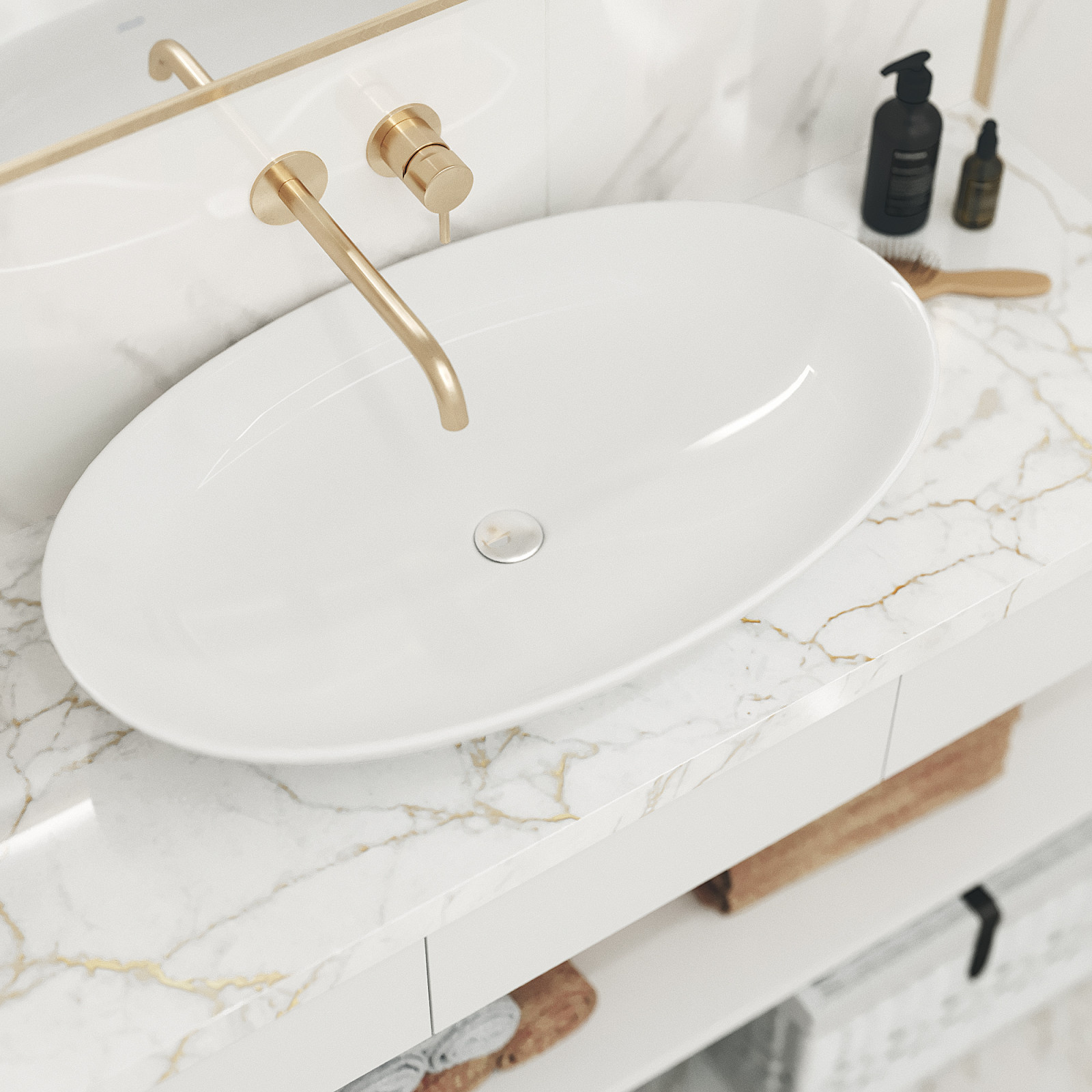 гостевой санузел в неоклассике