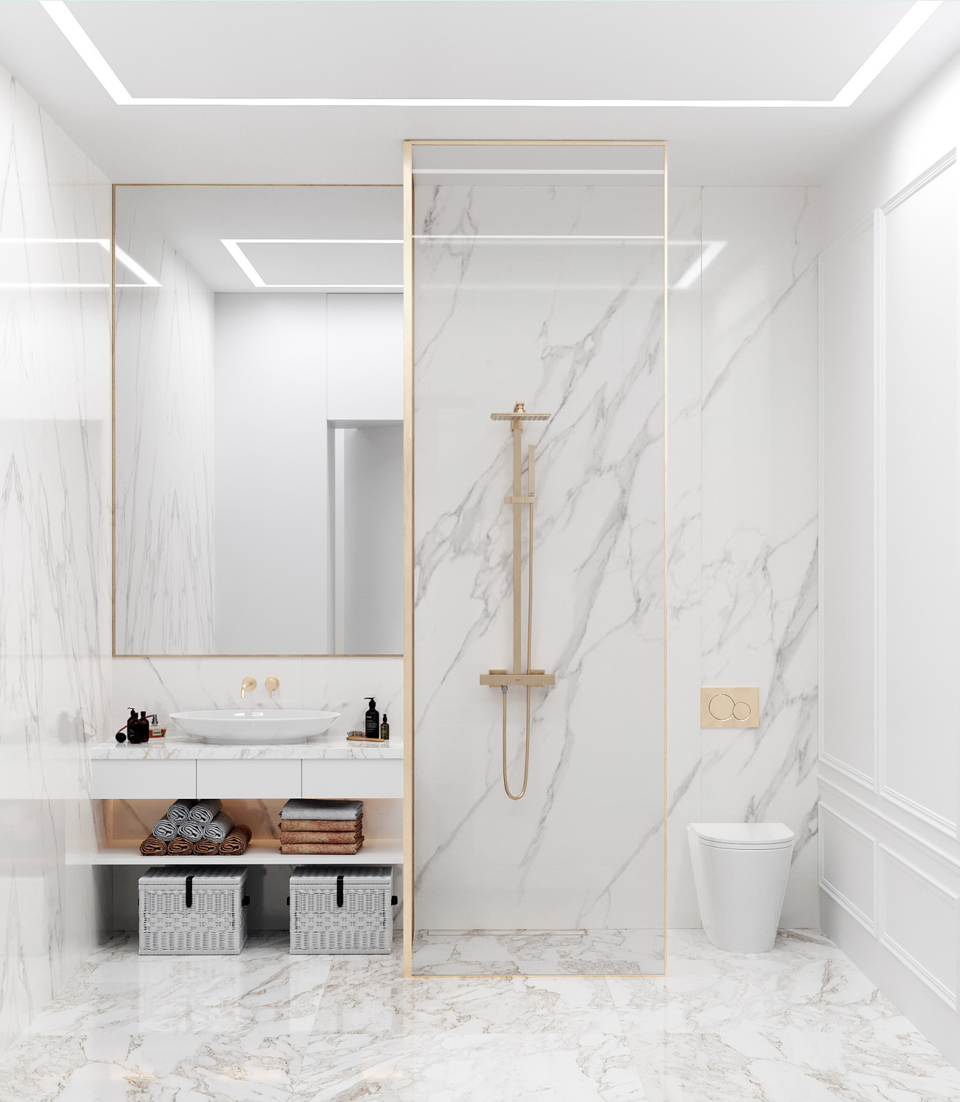 гостевой санузел в неоклассике