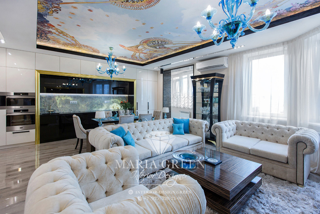 Art deco and modern in a design of the apartment