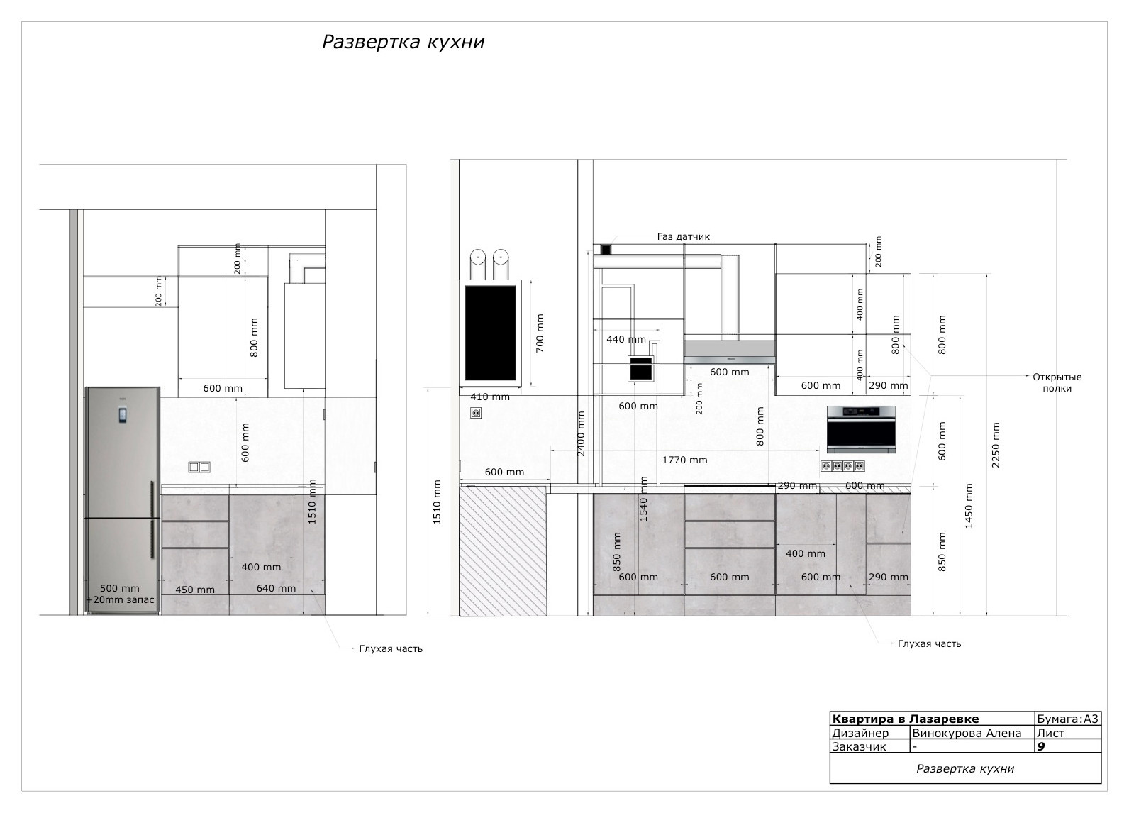 Развертка кухни