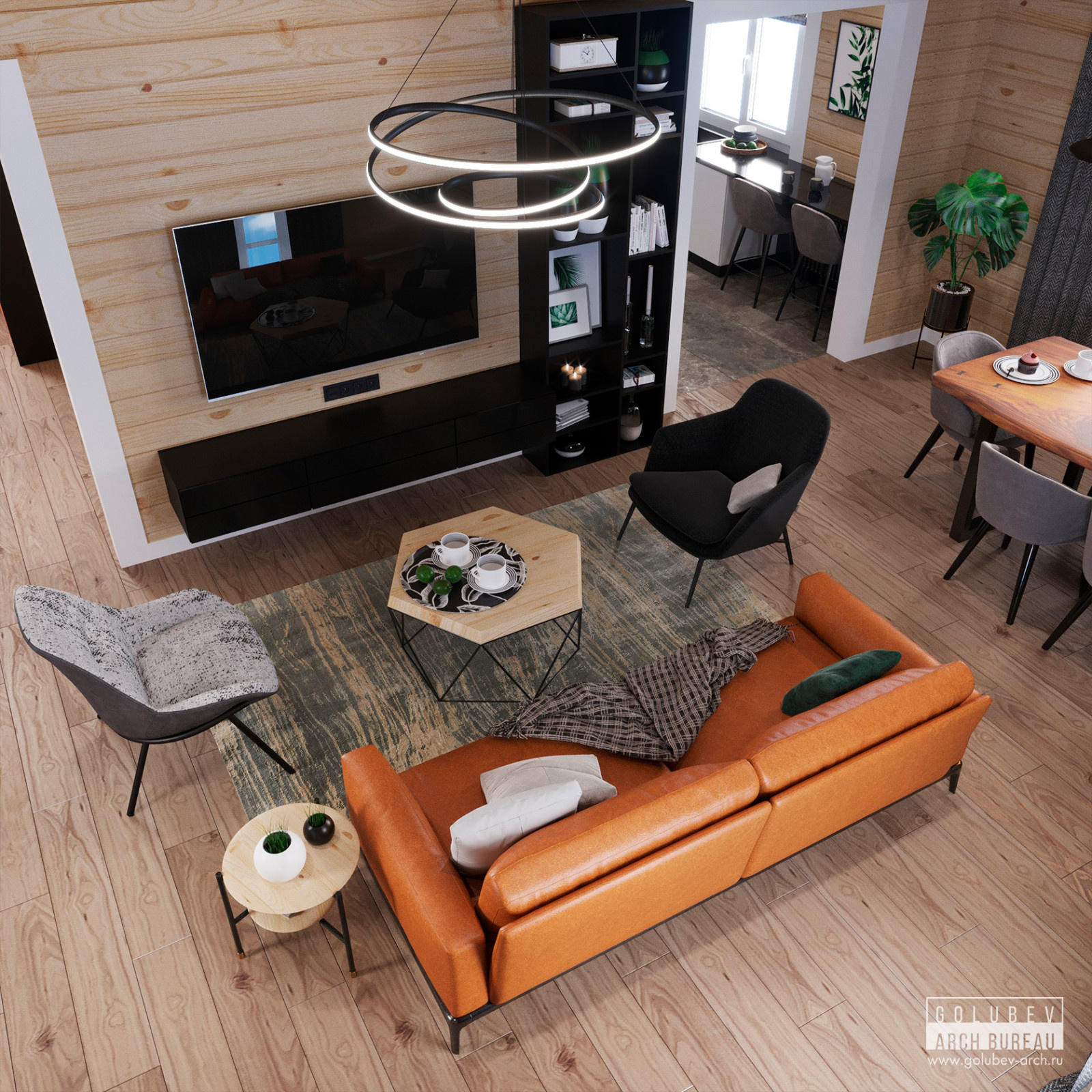 Интерьеры деревянного дома, г. Красноярск, 135 м2