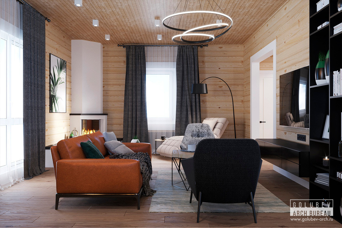 Интерьеры деревянного дома, г. Красноярск, 135 м2