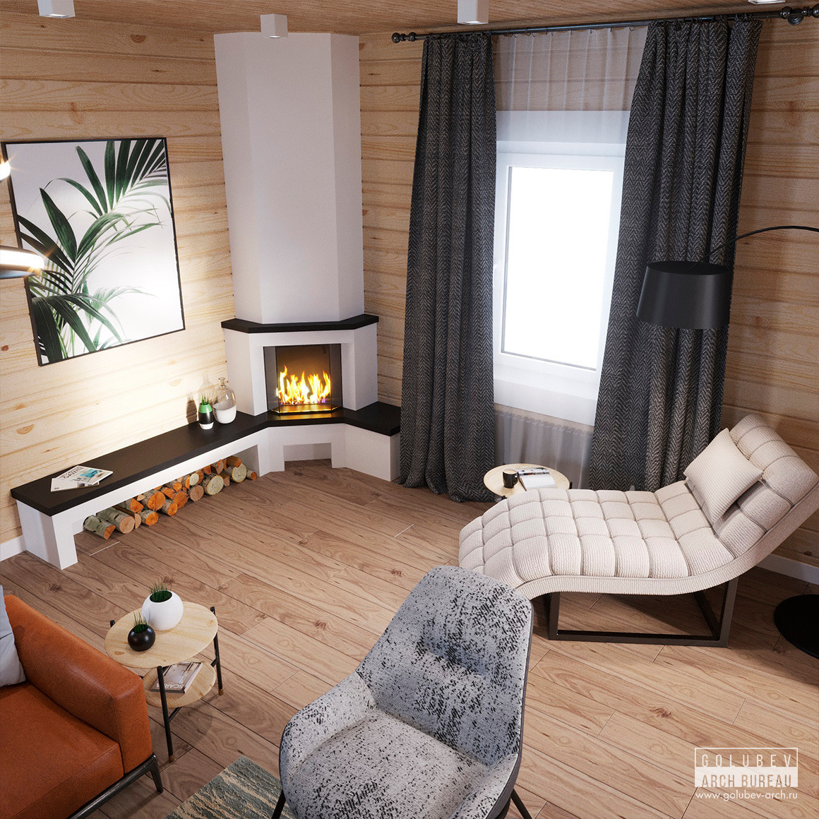 Интерьеры деревянного дома, г. Красноярск, 135 м2