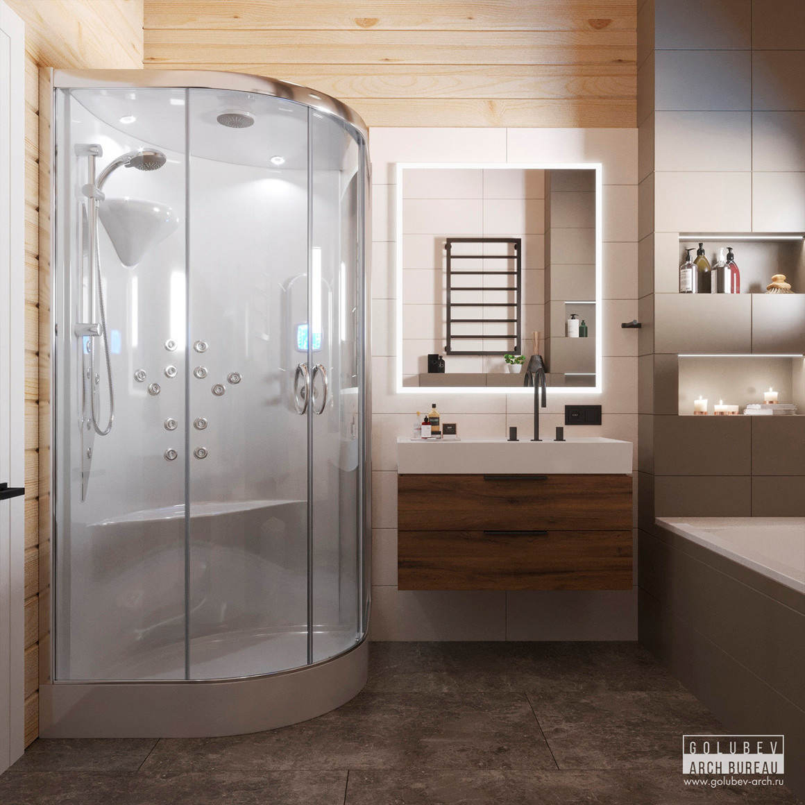 Интерьеры деревянного дома, г. Красноярск, 135 м2