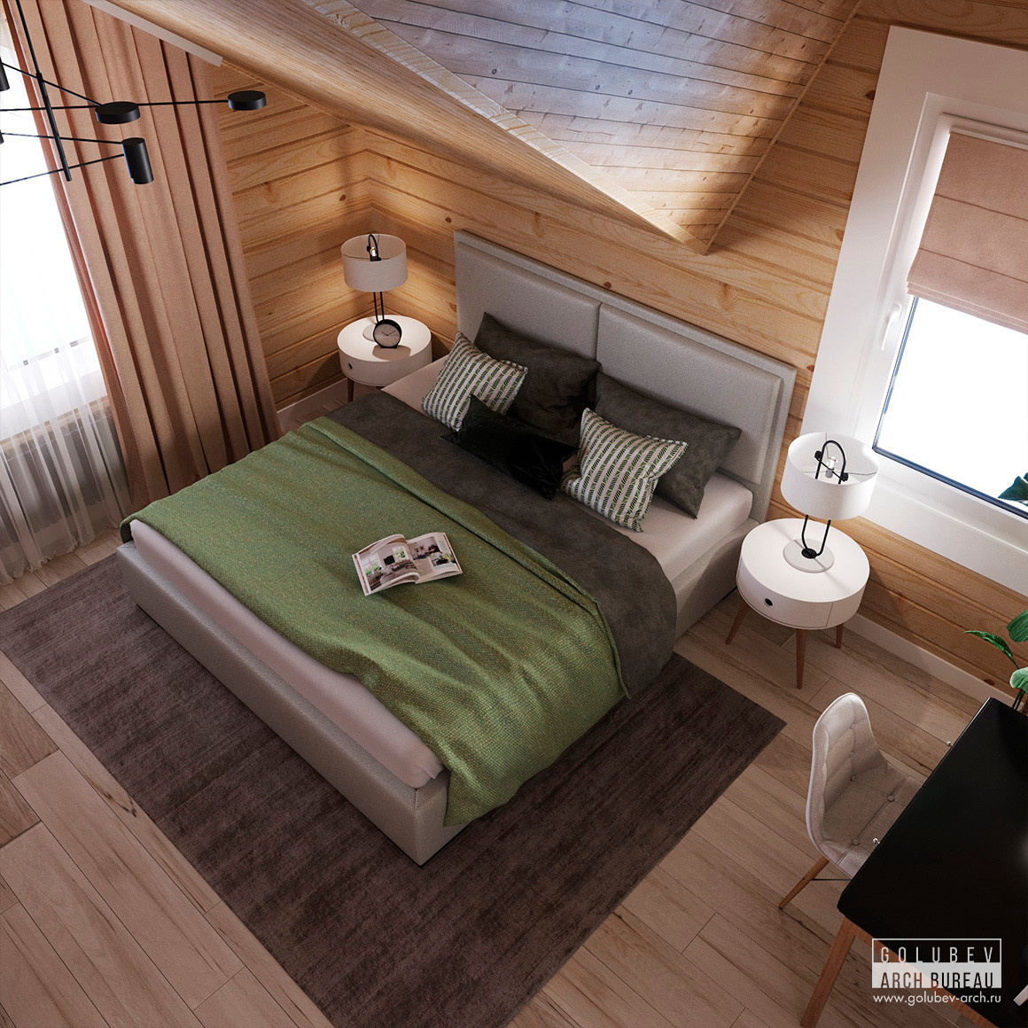 Интерьеры деревянного дома, г. Красноярск, 135 м2