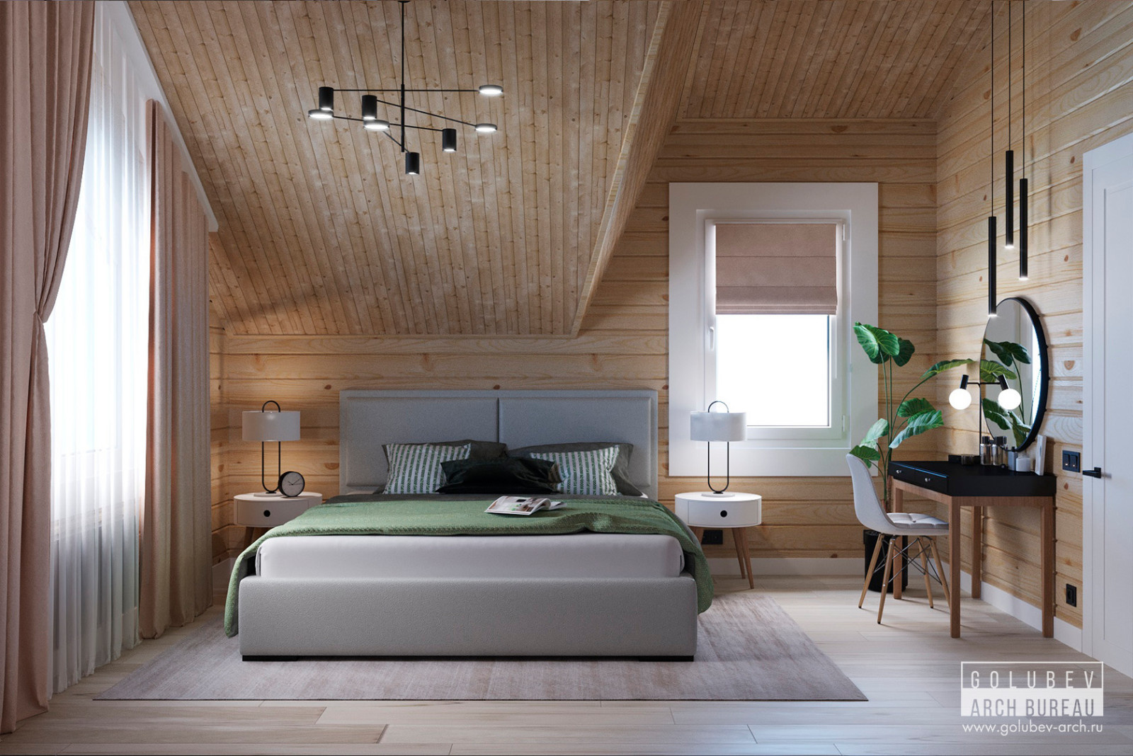 Интерьеры деревянного дома, г. Красноярск, 135 м2