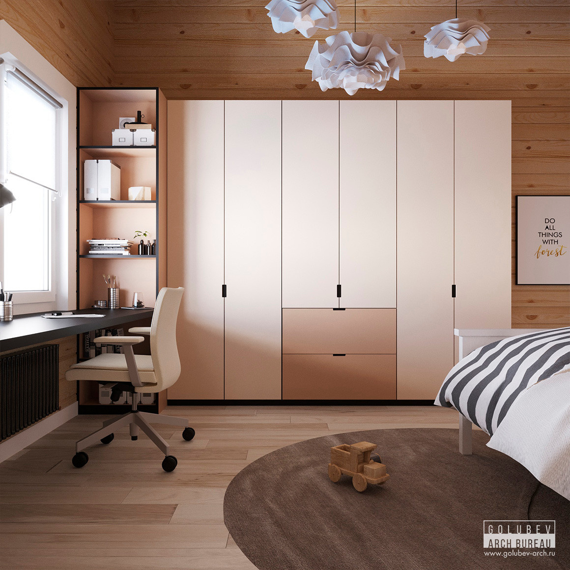 Интерьеры деревянного дома, г. Красноярск, 135 м2