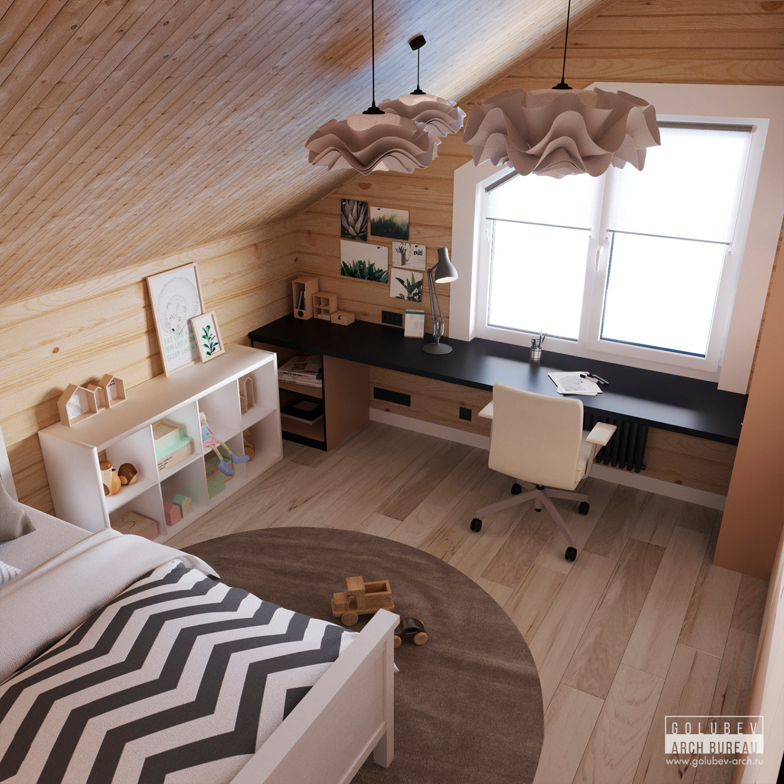 Интерьеры деревянного дома, г. Красноярск, 135 м2