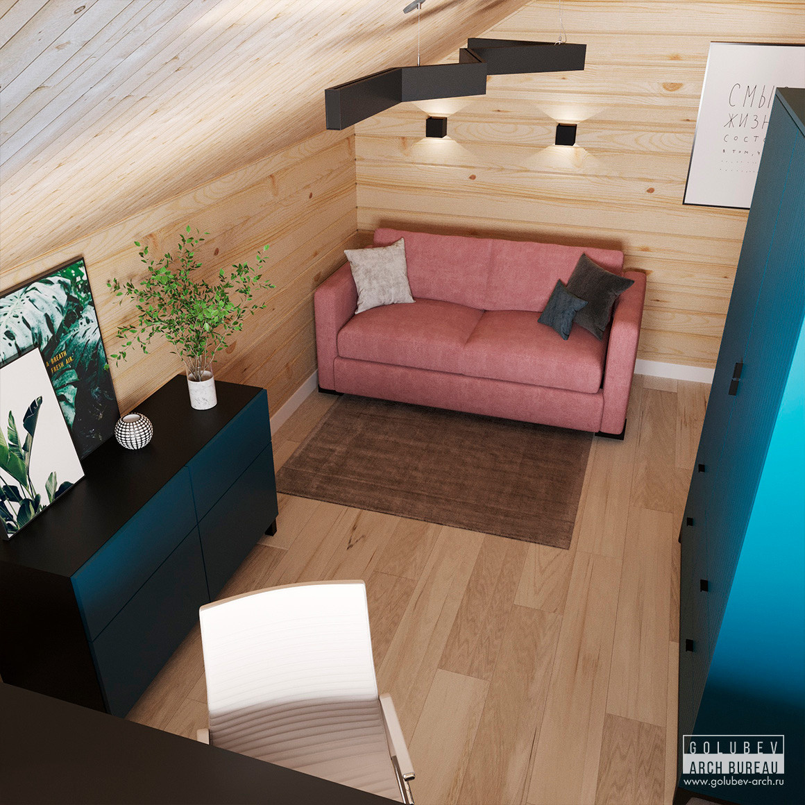 Интерьеры деревянного дома, г. Красноярск, 135 м2