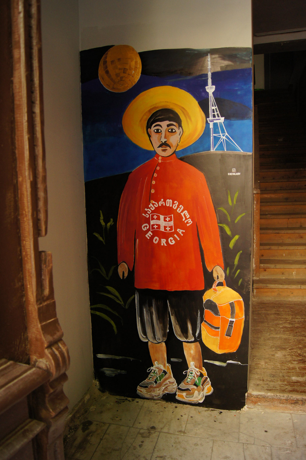 Роспись стен хостела WOODMOOD