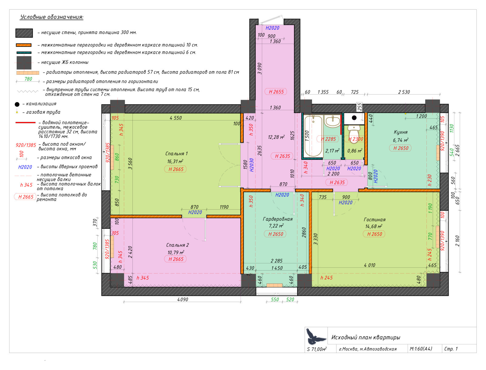 Квартира 70 м2, Москва.