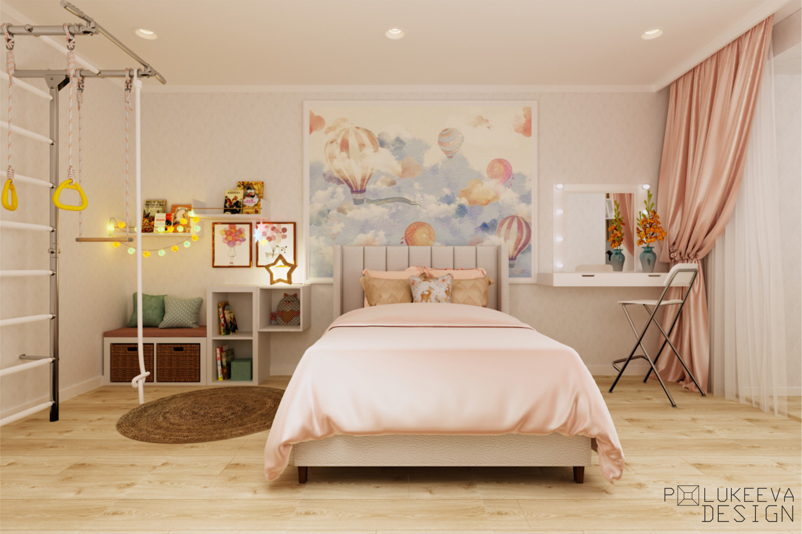 Детская комната 20 кв.м с рабочим местом на лоджии