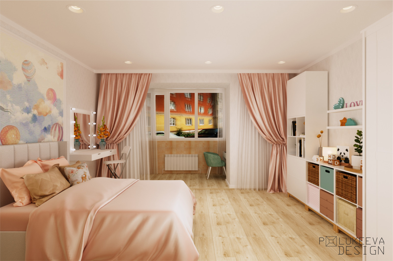 Детская комната 20 кв.м с рабочим местом на лоджии