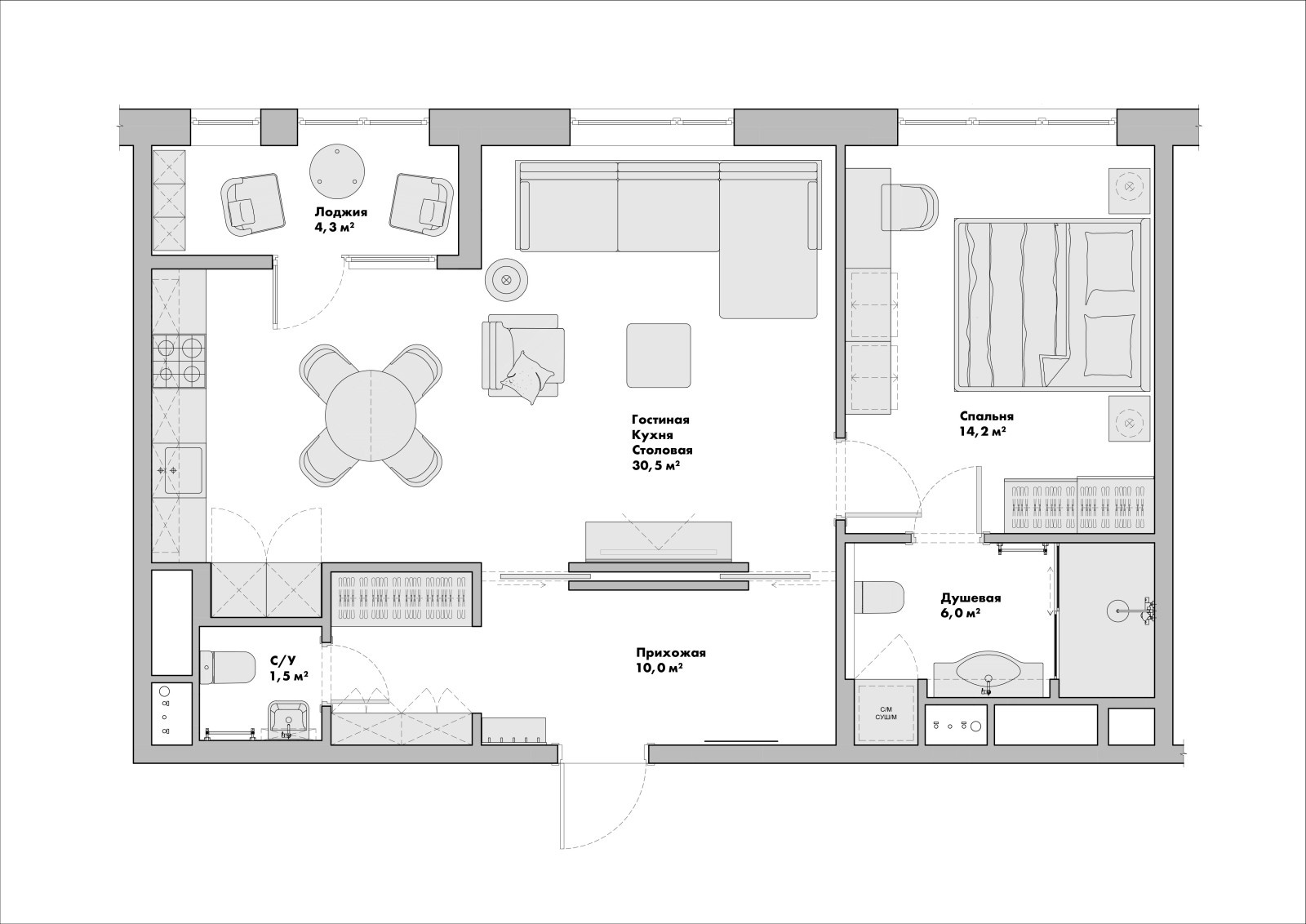 Квартира 67 кв.м. ЖК Резиденции Сколково