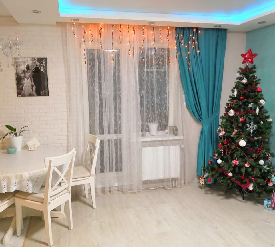 Дизайн проект кухни-гостиной в скандинавском стиле, 23 м.кв.