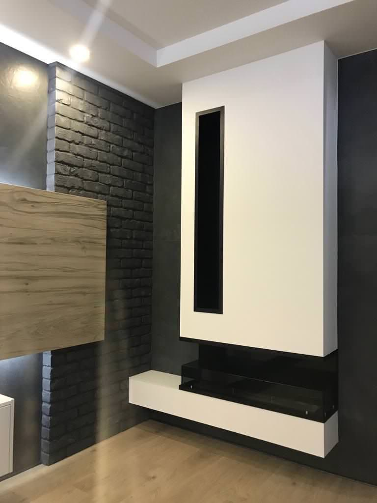 Биокамин торцевой с дровницей