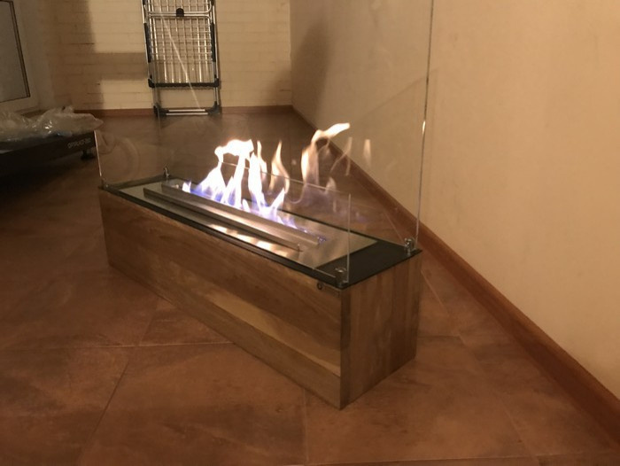 Выполненный проект напольного биокамина Oak