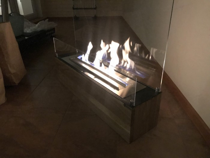 Выполненный проект напольного биокамина Oak