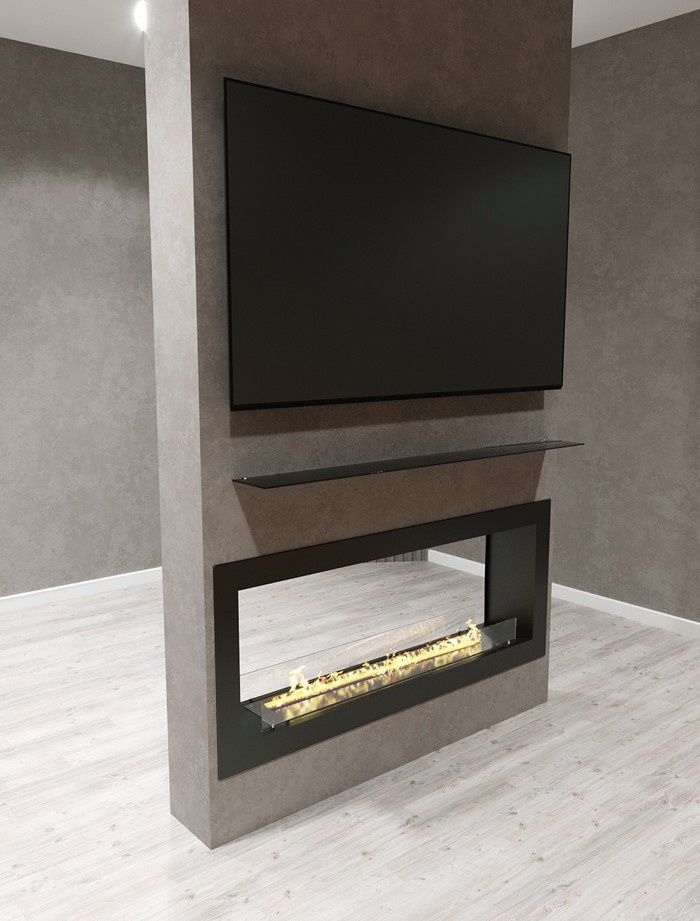 Сквозной биокамин 1600 мм «под ключ»