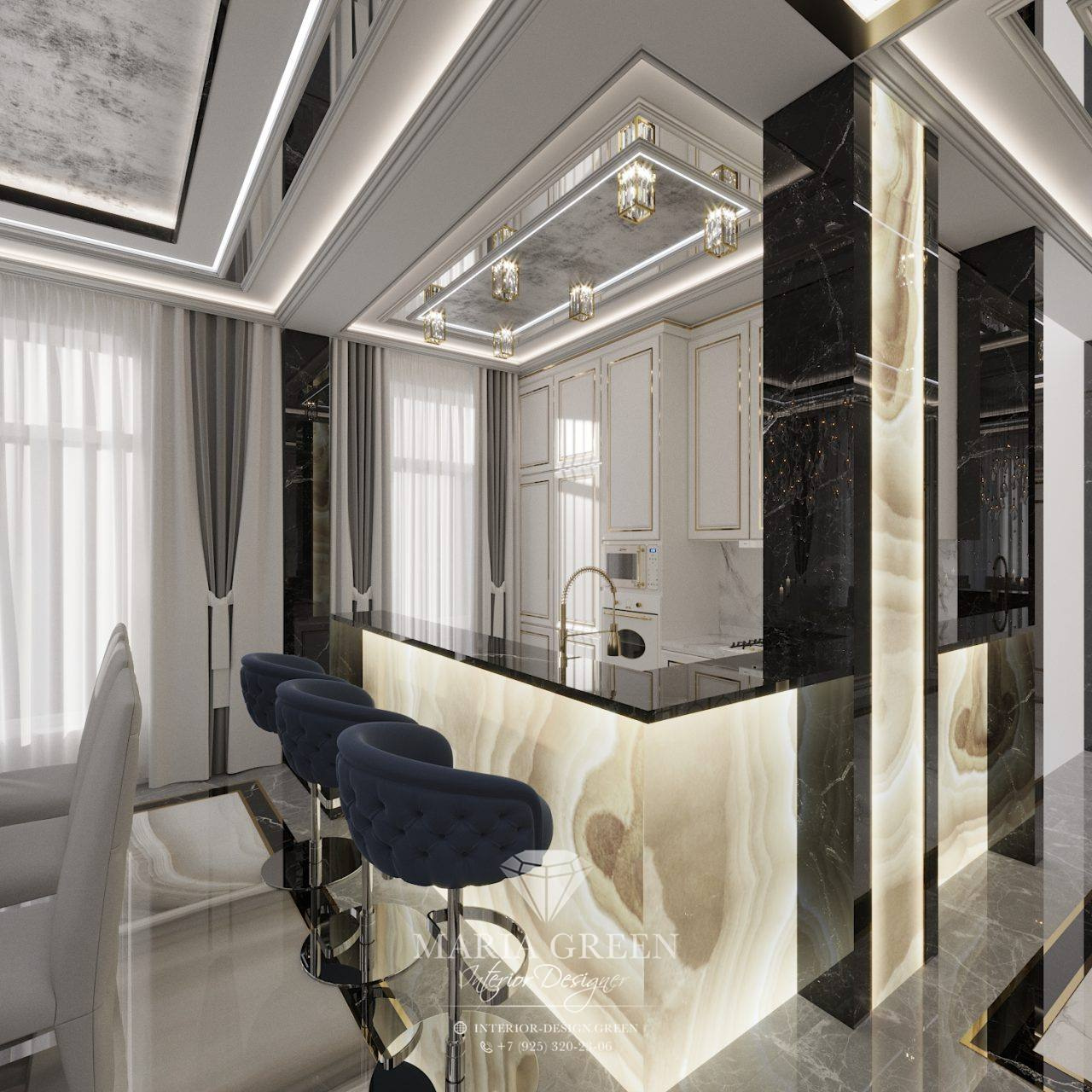 Art Deco House Design with Indoor Pool