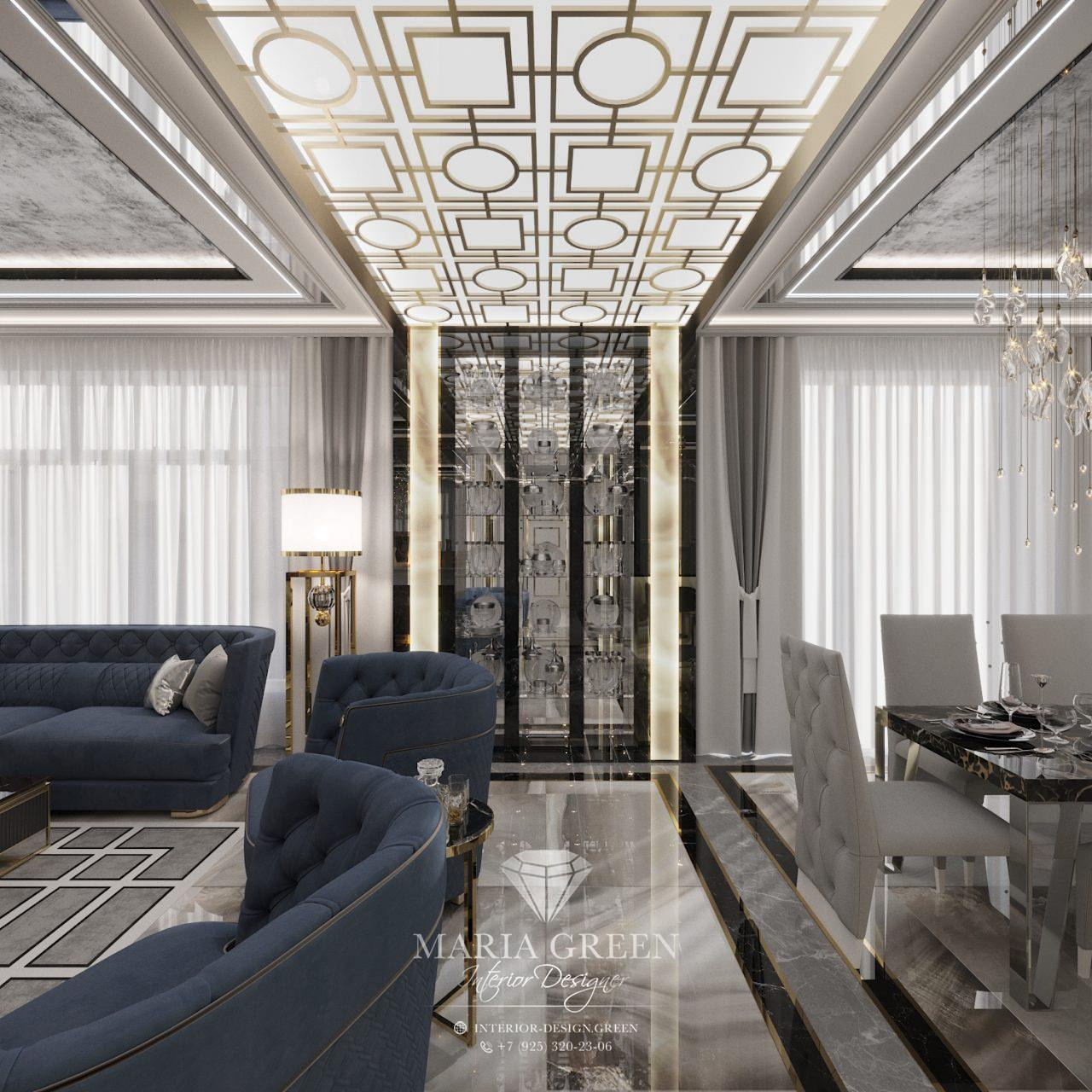 Art Deco House Design with Indoor Pool