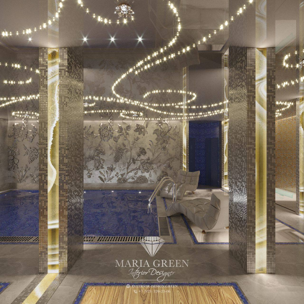 Art Deco House Design with Indoor Pool