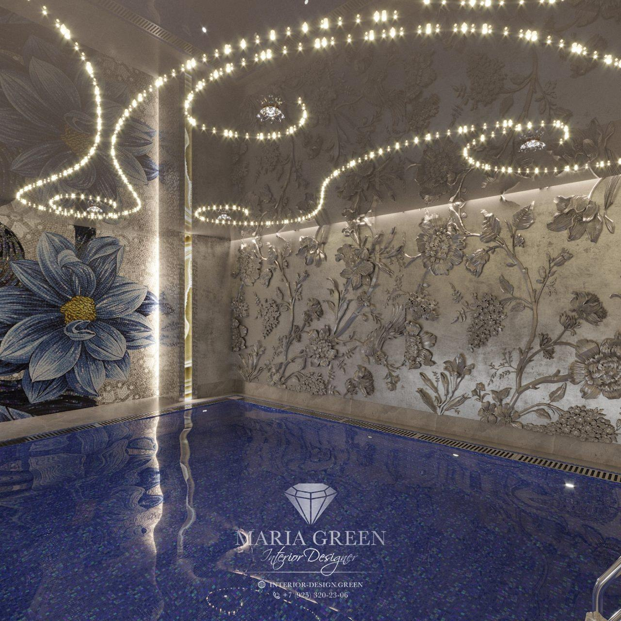 Art Deco House Design with Indoor Pool