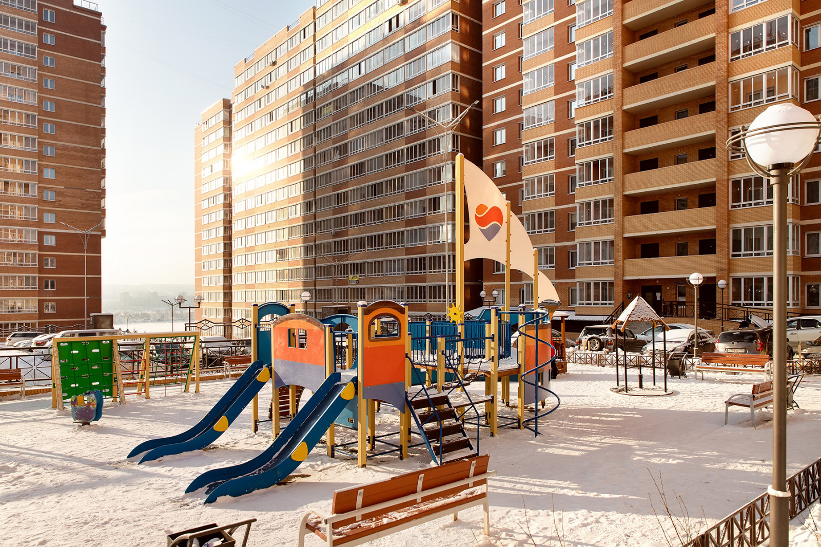 Дворовое благоустройство ЖК "Родные берега". Иркутск