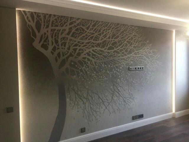 Фото с проектов в процессе монтажа фресок La Stanza