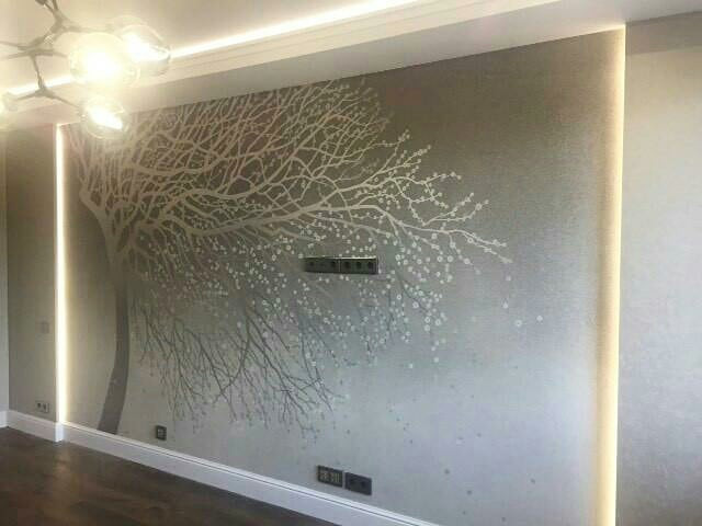 Фото с проектов в процессе монтажа фресок La Stanza