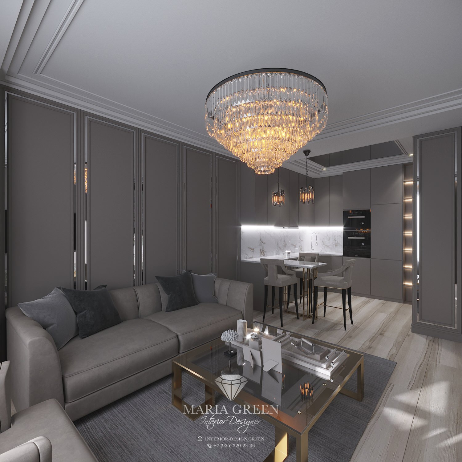A sleek two-room apartment in Saint Petersburg