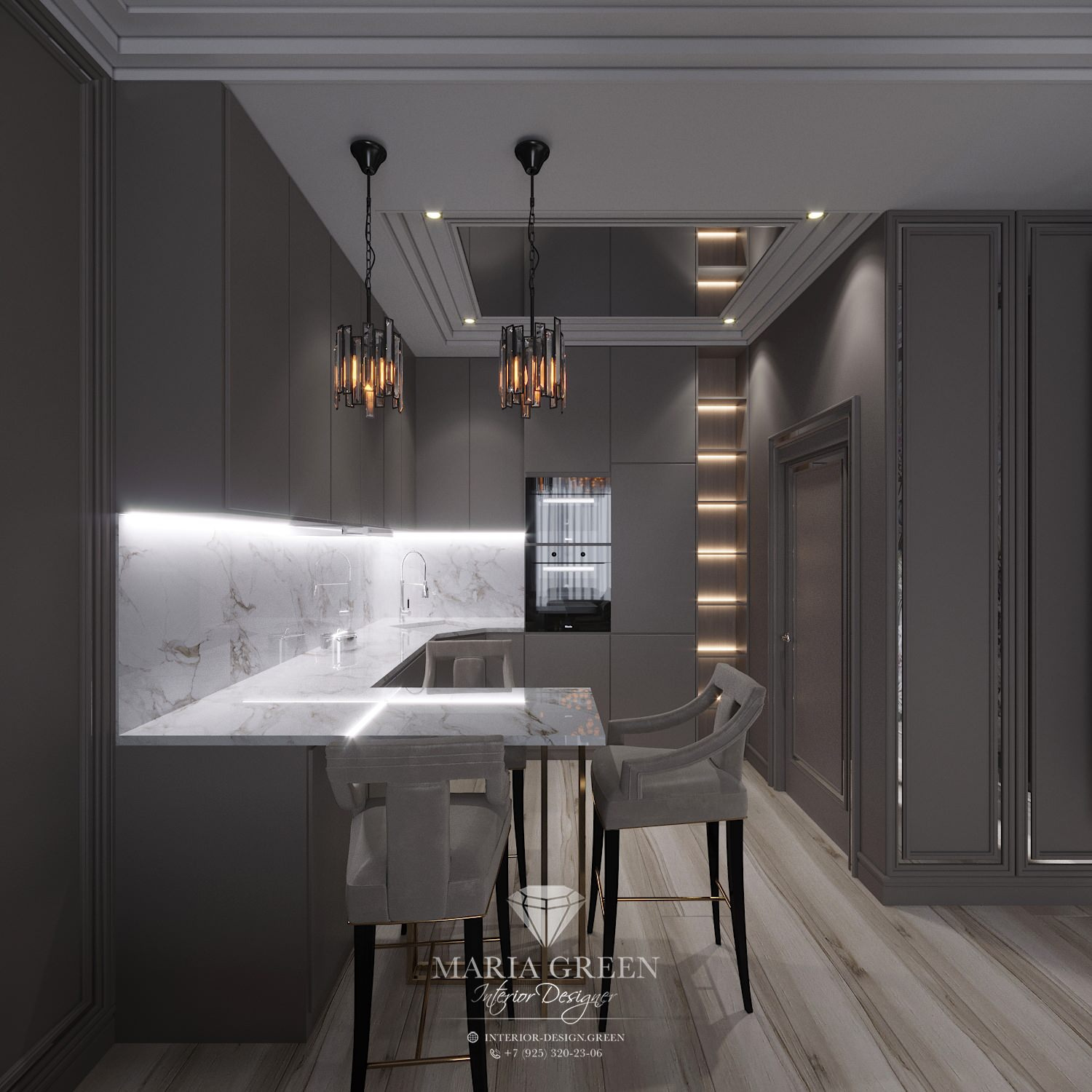 A sleek two-room apartment in Saint Petersburg