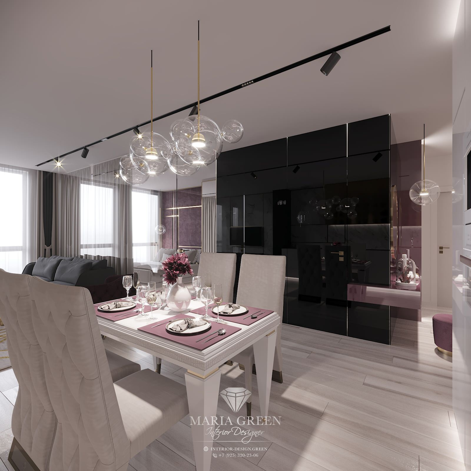 An apartment with electrochromic glass walls