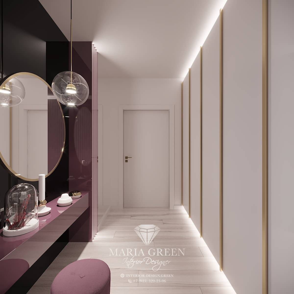 An apartment with electrochromic glass walls