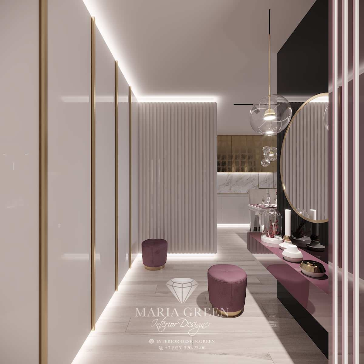 An apartment with electrochromic glass walls