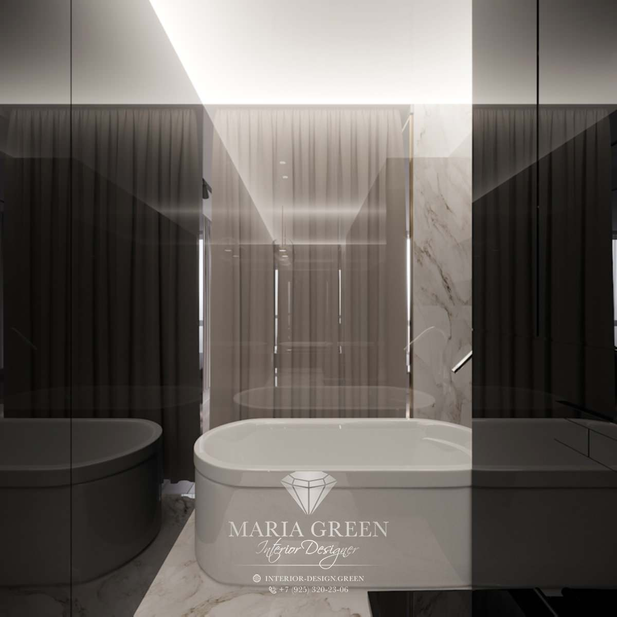 An apartment with electrochromic glass walls