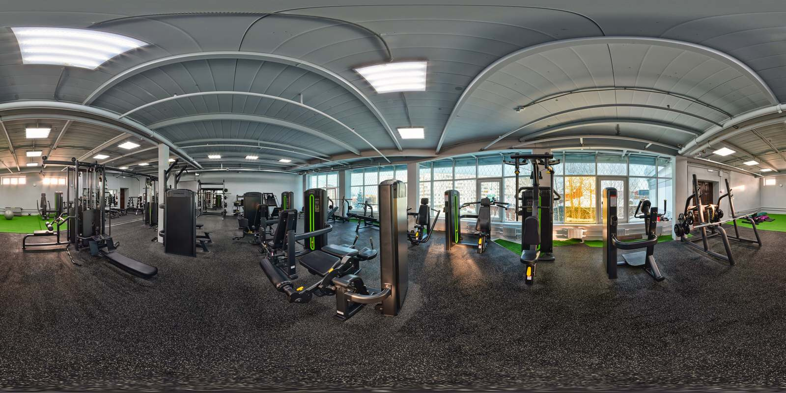 Интерьерные фотографии и Виртуальный тур по Фитнес клубу Green Fitness г. Омск