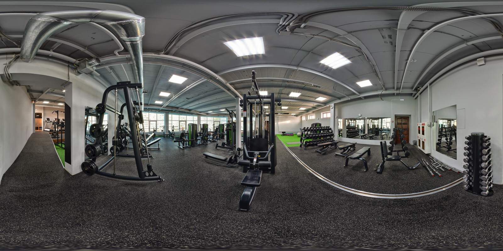 Интерьерные фотографии и Виртуальный тур по Фитнес клубу Green Fitness г. Омск