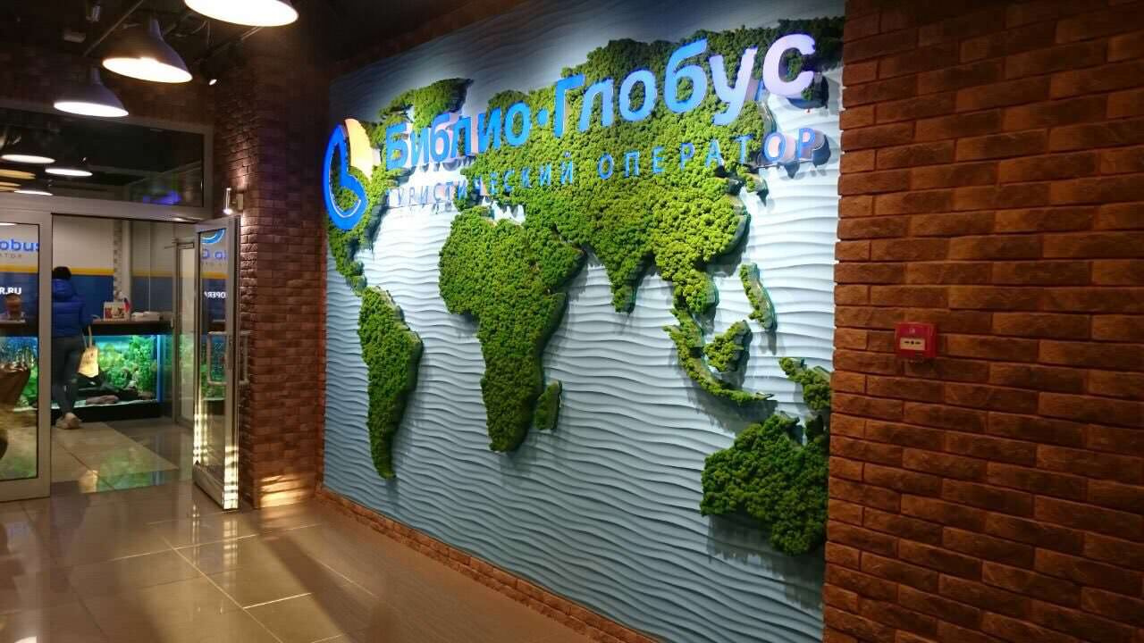 Карта мира из мха ягель