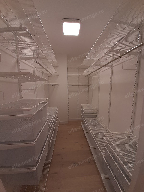 Средняя гардеробная Эльфа в белом металле (5,2 кв. м.)