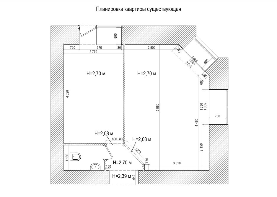 Гостиная-кухня для молодой пары.