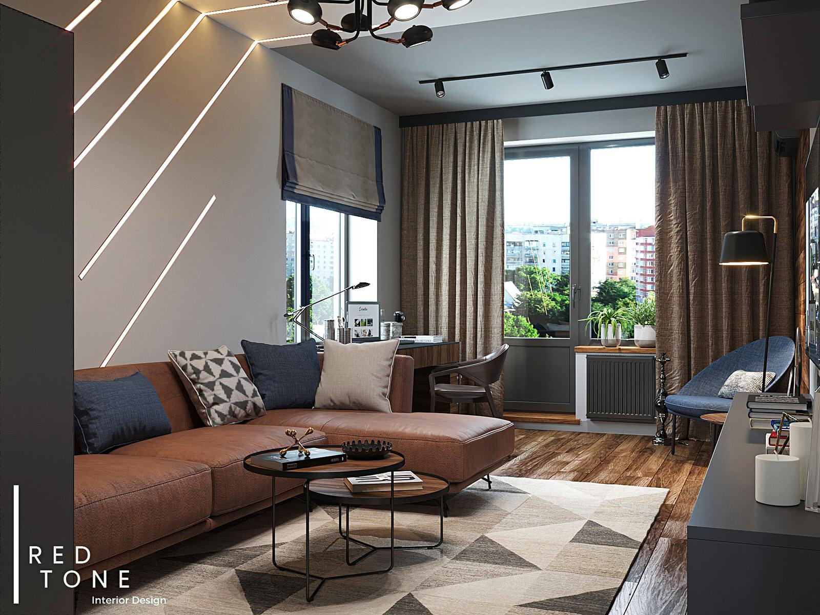 Мужской интерьер в ЖК "Лайф" Спб