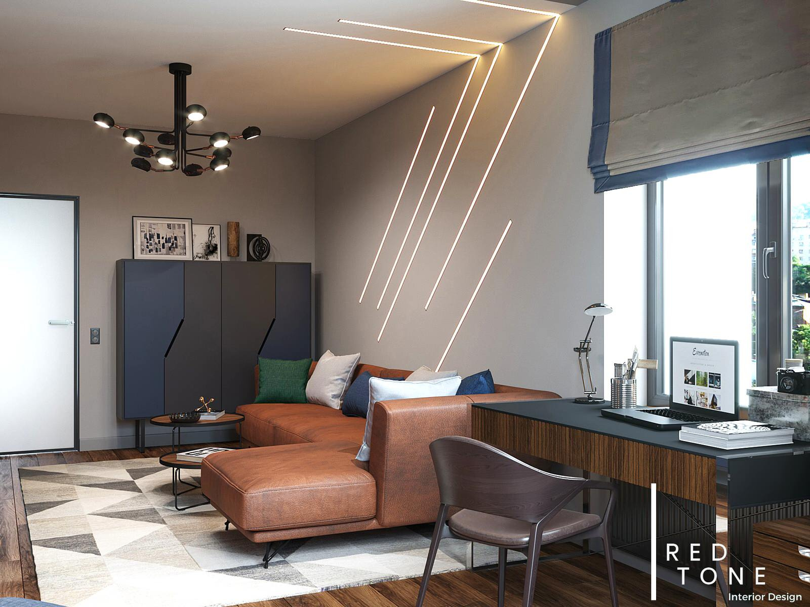 Обложка проекта: Мужской интерьер в ЖК "Лайф" Спб