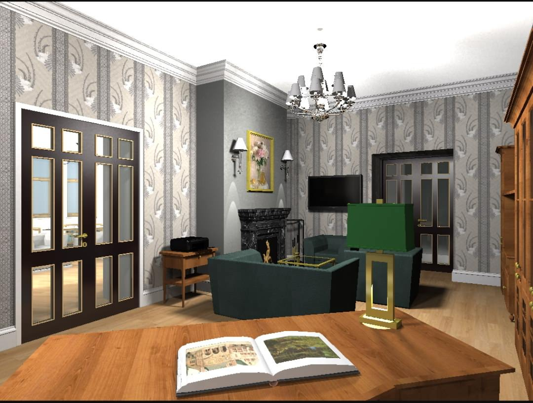 Визуализация кабинета. квартира 230 м.кв.